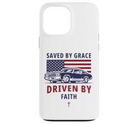 Custodia per iPhone 13 Pro Max Saved by Grace, Driven by Faith - Men's Christian Muscle Car