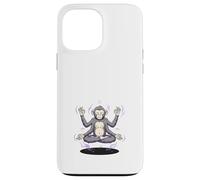 Custodia per iPhone 13 Pro Max Scimmia Meditante Quattro Braccia Yoga Zen Divertente