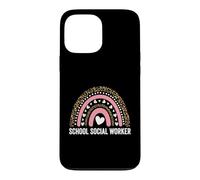 Custodia per iPhone 13 Pro Max Scuola Assistente sociale Leopard Rainbow