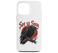 Custodia per iPhone 13 Pro Max See Ya Soon Raven Crow Red Moon Halloween Horror