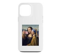 Custodia per iPhone 13 Pro Max Selfie di Monna Lisa con l'orecchino di perla della ragazza