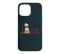Custodia per iPhone 13 Pro Max Sheepadoodle Dog Heartbeat ECG I miei cani sono il mio cardio