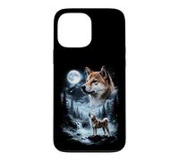 Custodia per iPhone 13 Pro Max Shiba Inu Howling to the Moon Retro 90's Dog