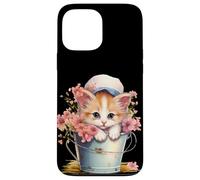 Custodia per iPhone 13 Pro Max Shy Little Kitten Spring Graphic For Women Girls And Cat Mom