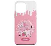 Custodia per iPhone 13 Pro Max Simpatica mucca rosa Kawaii, Strawberry Milk Girl