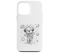Custodia per iPhone 13 Pro Max Simpatico cane astronauta esploratore spaziale cucciolo universo design