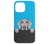Custodia per iPhone 13 Pro Max Simpatico cucciolo di Weimaraner che sbircia divertente amante dei cani Weimaraner