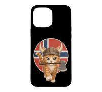 Custodia per iPhone 13 Pro Max Simpatico gatto vichingo bandiera norvegese Odino Valhalla mitologia norrena