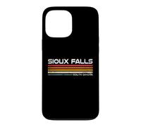 Custodia per iPhone 13 Pro Max Sioux Falls, South Dakota, design retrò a righe, stile vintage, con città