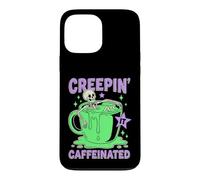 Custodia per iPhone 13 Pro Max Skeleton Coffee Humor Creepin’ Caffeinated Caffeine Lover