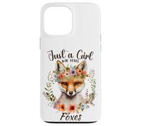 Custodia per iPhone 13 Pro Max Solo una ragazza che ama volpi e fiori per ragazze amanti della volpe