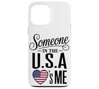 Custodia per iPhone 13 Pro Max Someone In The U S A Loves Me Heart Flag