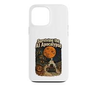 Custodia per iPhone 13 Pro Max Sopravvivere allo scheletro di Halloween retrò dell'apocalisse IA