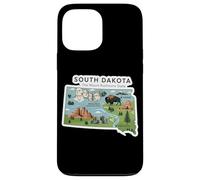 Custodia per iPhone 13 Pro Max South Dakota Mappa del Dakota del Sud con il Monte Rushmore