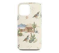 Custodia per iPhone 13 Pro Max Southwestern Ranch Bunny Uccello Cactus Paese Acquerello