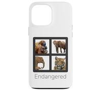 Custodia per iPhone 13 Pro Max Specie in pericolo di estinzione Orangutan Tiger Elefanti