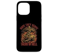 Custodia per iPhone 13 Pro Max Spero che servano tacos all'inferno scheletro Sombrero divertente