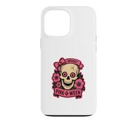 Custodia per iPhone 13 Pro Max Spooky Pink-O-Ween Day of Dead Cranio vintage con fiori