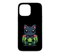 Custodia per iPhone 13 Pro Max Spooky Summer Watermelon Jack O Lantern Kawaii Cat