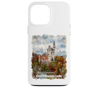 Custodia per iPhone 13 Pro Max Stampa ad acquerello del castello di Neuschwanstein Germania