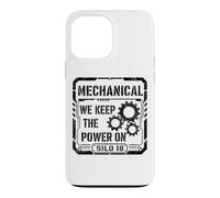 Custodia per iPhone 13 Pro Max Stampa meccanica "We Keep The Power On Black"
