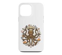 Custodia per iPhone 13 Pro Max Steampunk Octopus Chef Cook Mechanical Cuisine