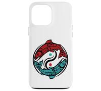 Custodia per iPhone 13 Pro Max Stile tribale dei nativi americani del salmone del Pacifico nord