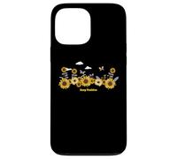 Custodia per iPhone 13 Pro Max Sunflower Keep Positive Butterflies Quotes Butterfly