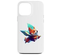 Custodia per iPhone 13 Pro Max Super Eroe Corgi con un Cape Super Dog
