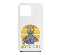 Custodia per iPhone 13 Pro Max Supporto per il cancro infantile con nastro blu giallo russo Hope Cat