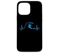 Custodia per iPhone 13 Pro Max Surfer Heartbeat Surfing Heart Pulse - Tavola da surf Big Wave Fun