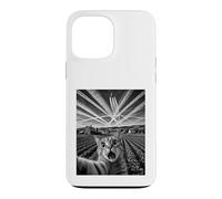 Custodia per iPhone 13 Pro Max Surreale Gatto Selfie Farm Scie chimiche Umorismo