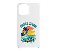 Custodia per iPhone 13 Pro Max T-shirt delle Isole Cayman Caraibi Paradise Sea Turtle Sunset