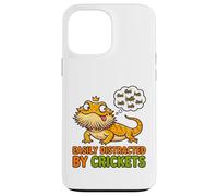 Custodia per iPhone 13 Pro Max T-shirt divertente con drago barbuto distratto da crickets