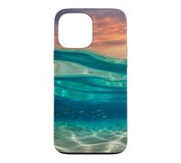 Custodia per iPhone 13 Pro Max Teal Ocean Tramonto Accessori per telefono Tropical Water Art