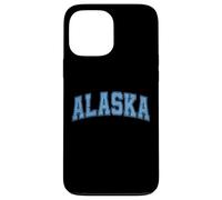 Custodia per iPhone 13 Pro Max Testo retrò in stile vintage azzurro Alaska