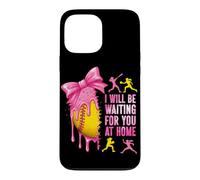 Custodia per iPhone 13 Pro Max Ti aspetterò a casa Partita di softball Coquette Bow