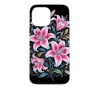 Custodia per iPhone 13 Pro Max Tiger Lilies Blue White Pink Summer Spring Flowers Lily Buds