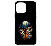 Custodia per iPhone 13 Pro Max Tigers At The Moon Parody 3 Tiger Moon Animale della fauna selvatica