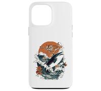 Custodia per iPhone 13 Pro Max Tigre feroce che cavalca lo squalo arte giapponese