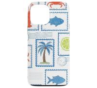 Custodia per iPhone 13 Pro Max Timbro postale costiero del Mediterraneo Ocean Life Summer