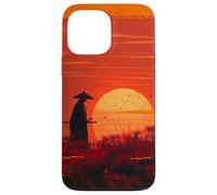 Custodia per iPhone 13 Pro Max Tramonto samurai giapponese nel Vaporwave Harajuku retro 90s