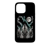 Custodia per iPhone 13 Pro Max Tre lupi che ululano alla luna Wildlife Wolf Pack Outdoor