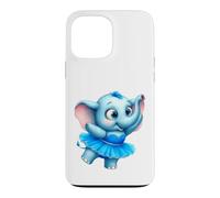 Custodia per iPhone 13 Pro Max Tutu blu ballerina elefante carino bambino