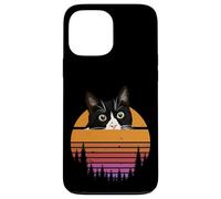 Custodia per iPhone 13 Pro Max Tuxedo Cat Retro 70s Sunset Vintage Cat Lover