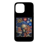 Custodia per iPhone 13 Pro Max UFO Alien Art on America 250 Anniversario 4 luglio Bandiera degli Stati Uniti