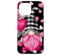 Custodia per iPhone 13 Pro Max Valentines Gnome For Women Men Couples Cute Heart Pattern