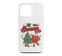 Custodia per iPhone 13 Pro Max Vintage Christmas Tis The Season Christmas Tree Coffee Latte