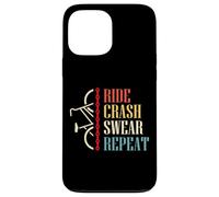 Custodia per iPhone 13 Pro Max Vintage Ride Crash Swear Repeat - Funny Retro Mountain Bike
