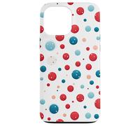 Custodia per iPhone 13 Pro Max Vintage Rosso Bianco Blu Polka Dot Pattern American Patriotic